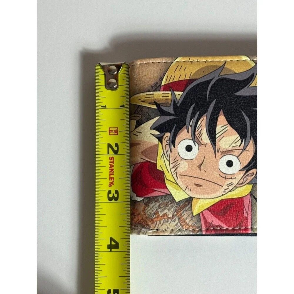 One Piece Luffy Faux Leather Wallet New Tan Red Anime Manga Money